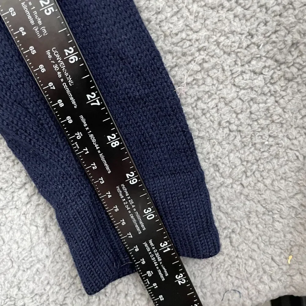 Banana Republic 1/4 Snap‎ Sweater Men L Navy Merino Wool Mock Neck Knit Pullover